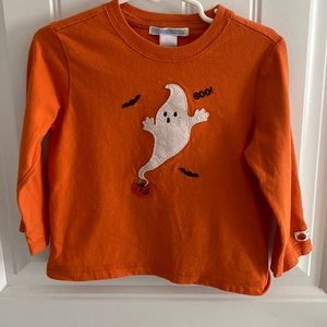 Janie and Jack Halloween shirt 18-24 months pumpkin ghost bats orange boys tee